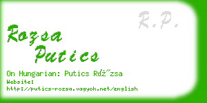 rozsa putics business card